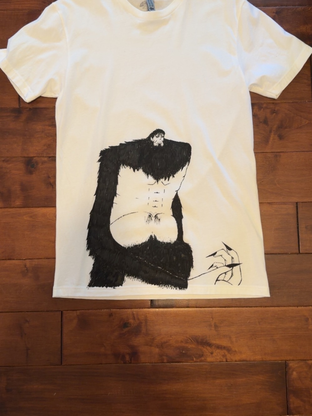 Next Level Apparel White Short-Sleeve with hand painted design